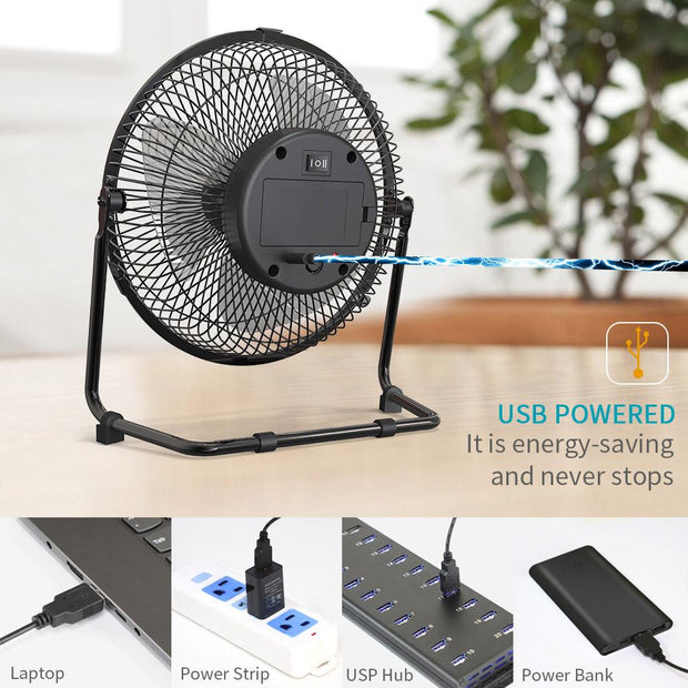 OPOLAR Metal Frame 9 Inch Battery Operated Fan-F531