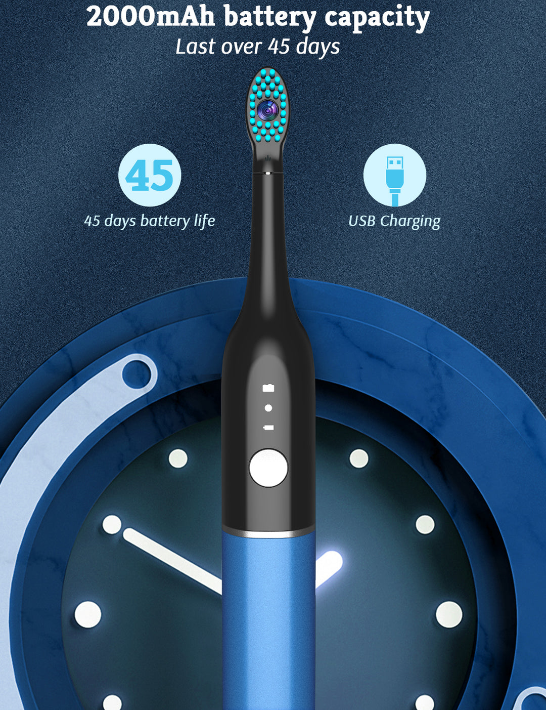 BYEBUG Electric Toothbrush with Camera, Daily Visible Teeth Care
