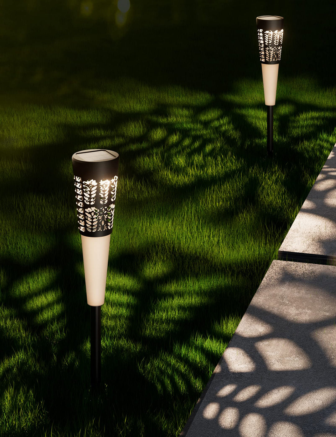 6 Pack  Solar Lights Outdoor, Solar Pathway Lights Decorative