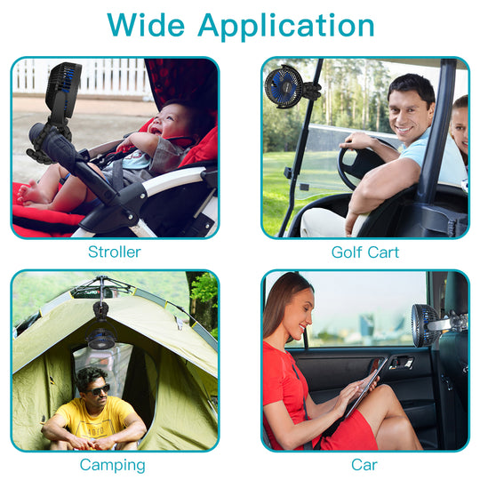 OPOLAR New 5200mAh Flexible Tripod Clip Fan