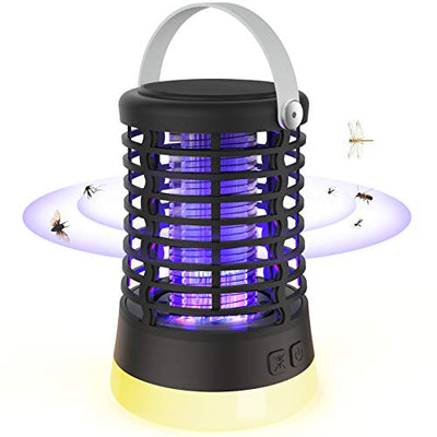 Mosquito Killer Lamp, Portable 2 in 1 Insect Killer Camping Lantern W/3 Lights Modes, Rechargeable Bug Zapper Light for Tent Outdoor Indoor Garden