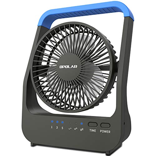 OPOLAR USB or 4 D Batteries Desk Fan with Timer