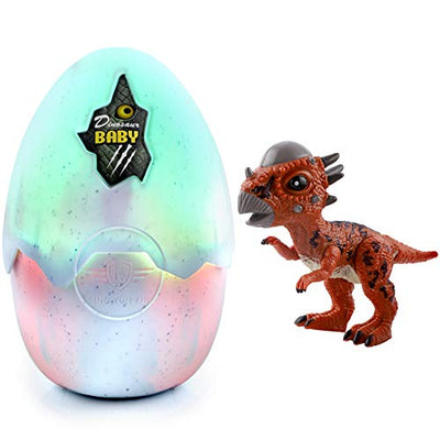 Hatching Eggs Dinosaur Toys, Dinosaur Eggs That Hatch with Realistic Dinosaur Action Figure, Music and Hatching Sound with LED Light, Novelty Educational Toy Party Favors Gift for 3 Year & Up Kids