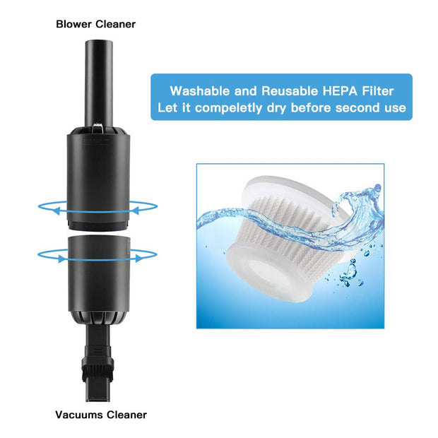 Upgraded Battery Operated Air Duster Vacuum Blower 2 in 1