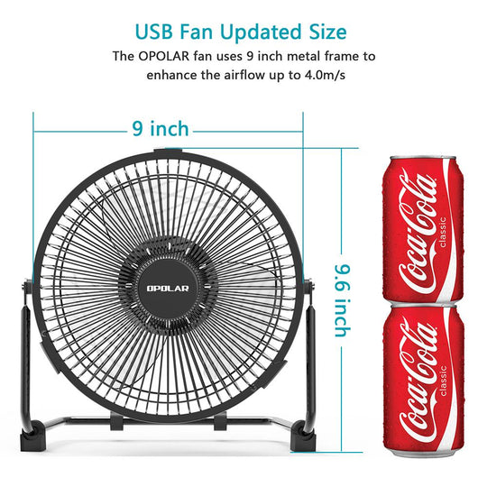 OPOLAR 9 inch USB Desk Fan - F511(No Battery)