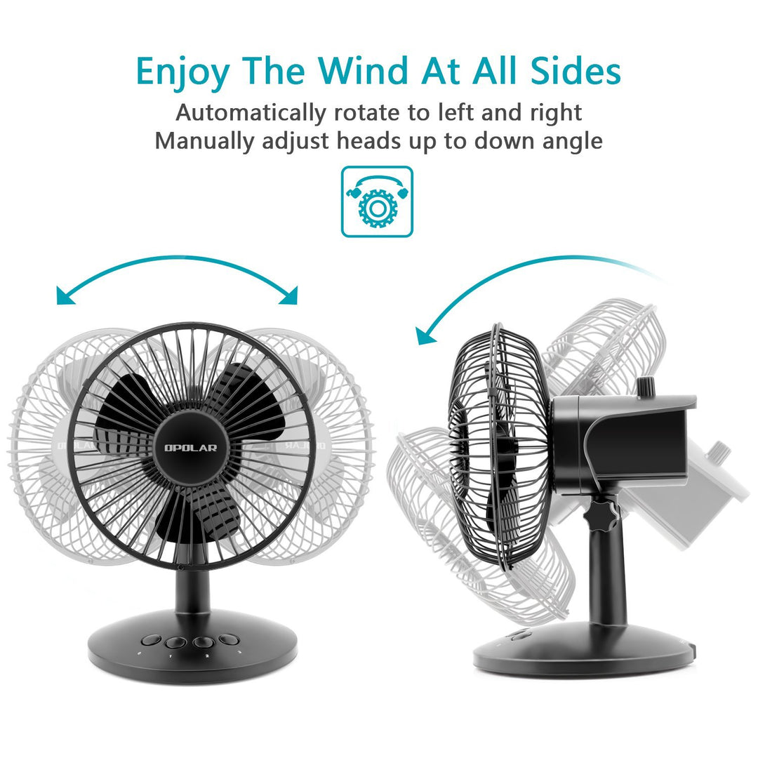 OPOLAR AA Battery Oscillating Desk Fan