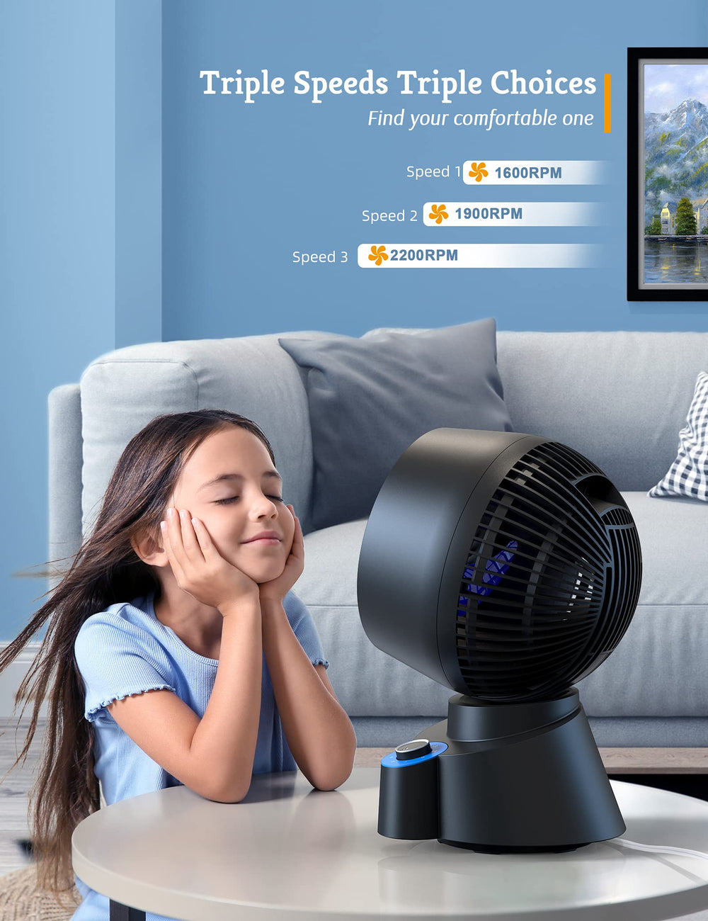 OPOLAR Air Conditioner Partner Oscillating Fan | 3 Speeds 15 Inch